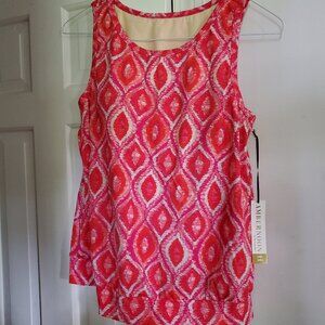 Red and Pink Swim Top Natural UV Protection